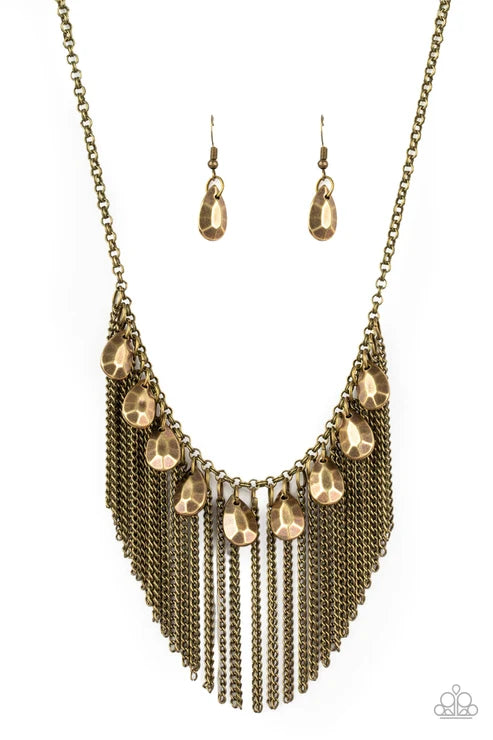 Paparazzi ♥ Bragging Rights - Brass ♥ Necklace