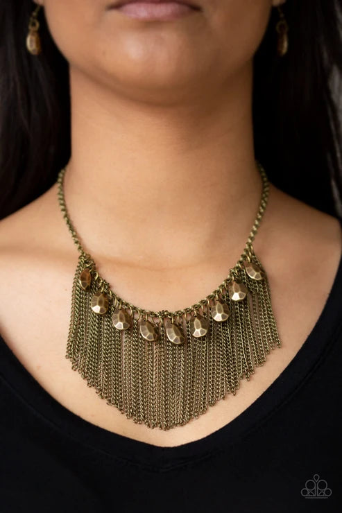 Paparazzi ♥ Bragging Rights - Brass ♥ Necklace