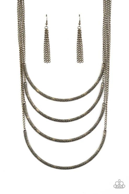 Paparazzi ♥ It Will Be Over MOON - Brass ♥ Necklace