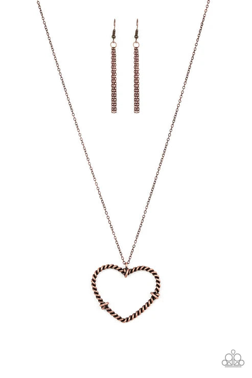 Paparazzi ♥ Straight From The Heart - Copper ♥ Necklace
