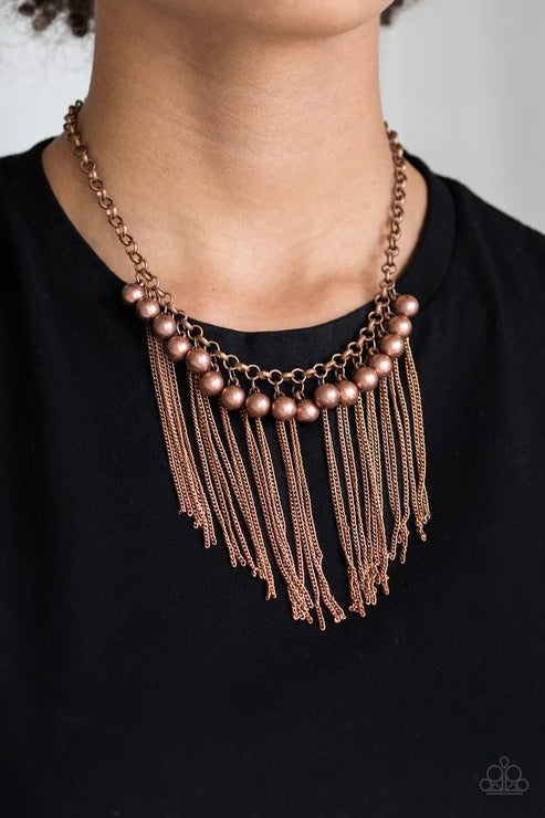 Paparazzi ♥ Powerhouse Prowl - Copper ♥ Necklace