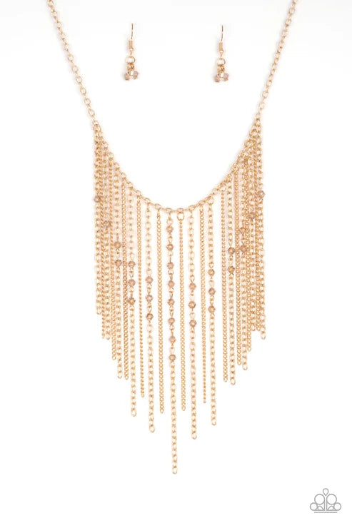 Paparazzi ♥ First Class Fringe - Gold ♥ Necklace