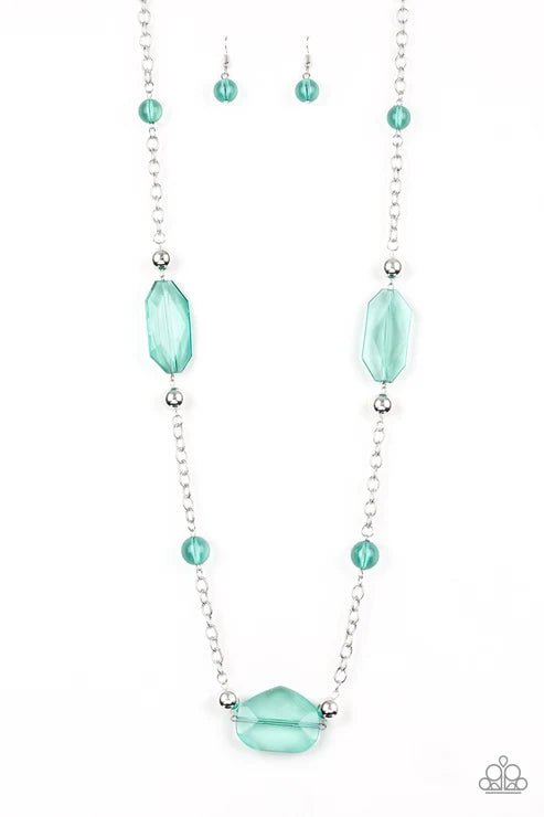 Paparazzi ♥ Crystal Charm - Green ♥ Necklace