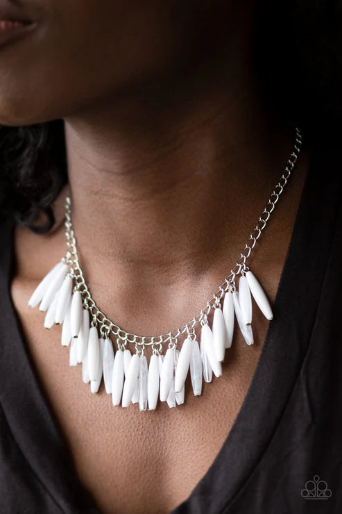 Paparazzi ♥ Full Of Flavor - White ♥ Necklace