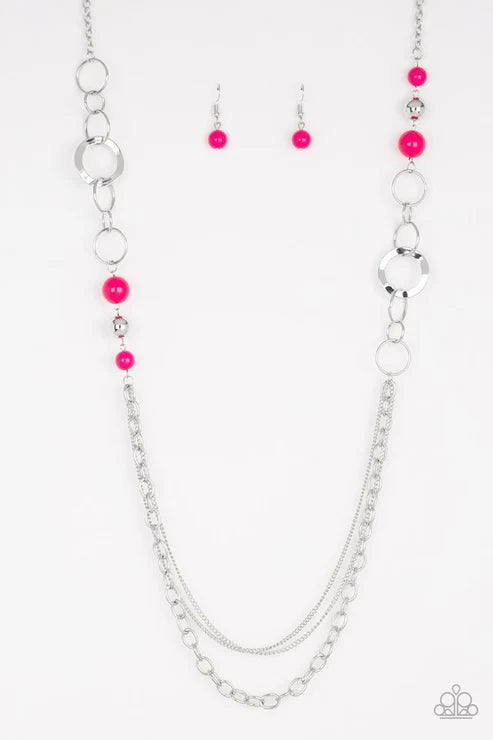 Paparazzi ♥ Modern Motley - Pink ♥ Necklace