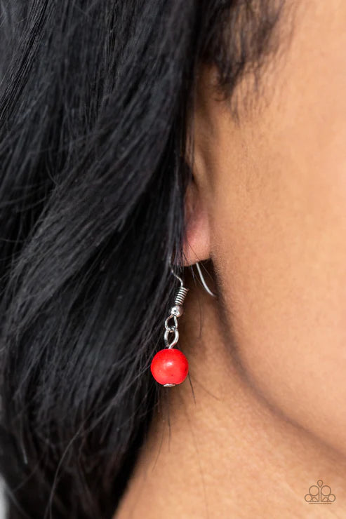 Paparazzi ♥ Medallion Meadow - Red ♥ Necklace