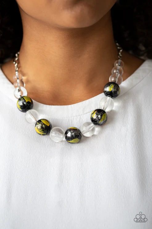 Paparazzi ♥ Torrid Tide - Yellow ♥ Necklace