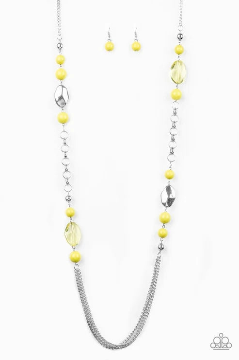 Paparazzi ♥ Marina Majesty - Yellow ♥ Necklace
