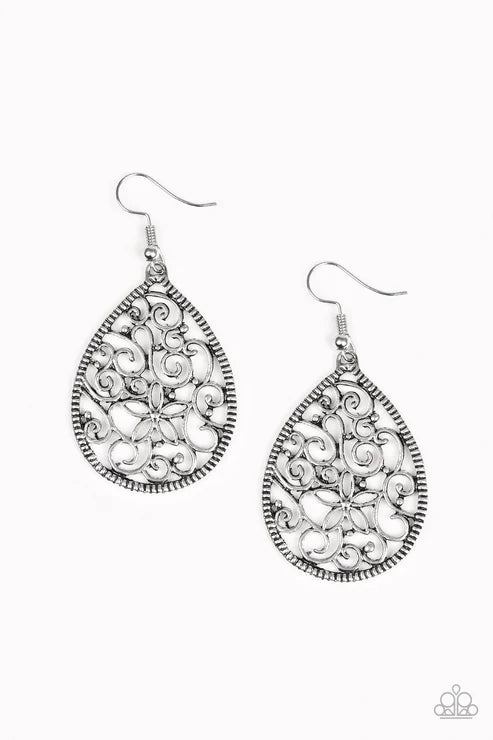 Paparazzi ♥ Im Doing VINE - Silver ♥ Earrings