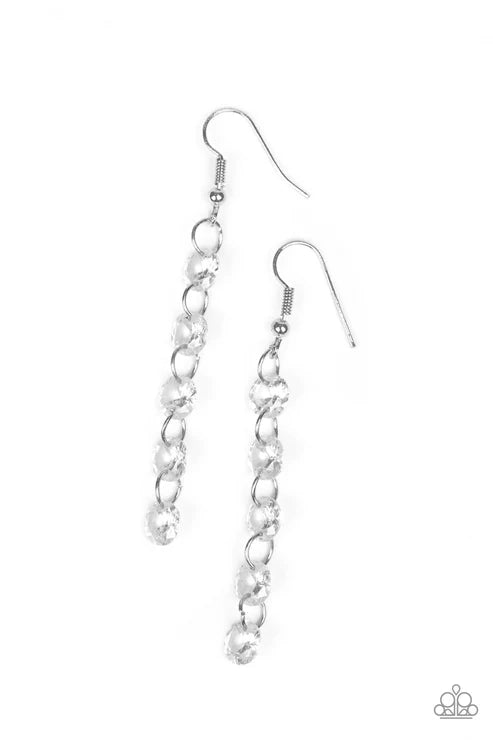 Paparazzi ♥ Trickle-Down Effect - White ♥ Earrings