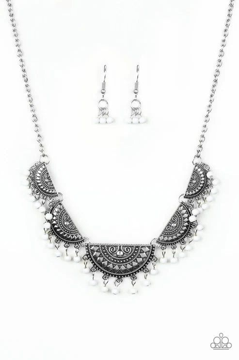 Paparazzi ♥ Boho Baby - White ♥ Necklace