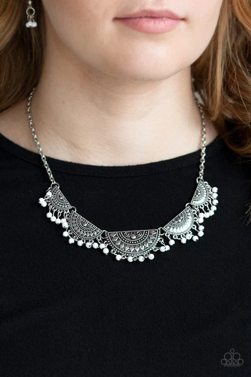 Paparazzi ♥ Boho Baby - White ♥ Necklace