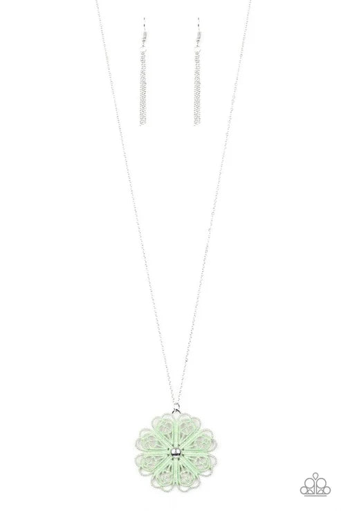 Paparazzi ♥ Spin Your PINWHEELS - Green ♥ Necklace