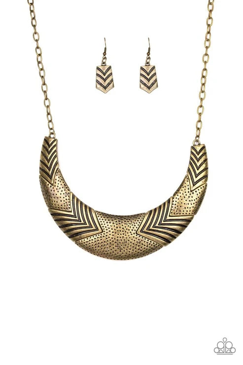 Paparazzi ♥ Geographic Goddess - Brass ♥ Necklace
