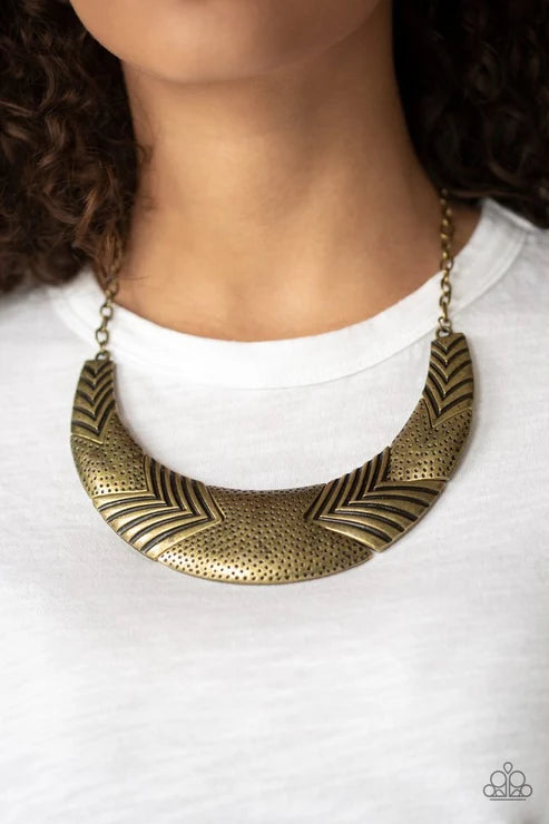Paparazzi ♥ Geographic Goddess - Brass ♥ Necklace