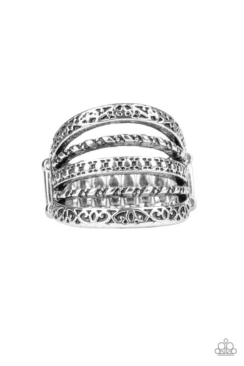 Paparazzi ♥ Textile Bliss - Silver ♥ Ring