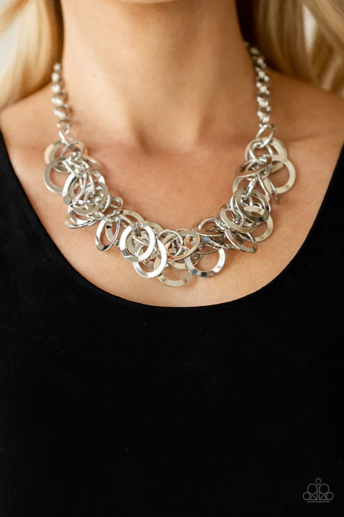Paparazzi ♥ Ringing In The Bling - Silver ♥ Necklace