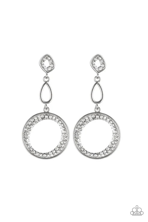 Paparazzi ♥ On The Glamour Scene - White ♥ Post Earrings