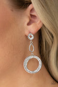Paparazzi ♥ On The Glamour Scene - White ♥ Post Earrings