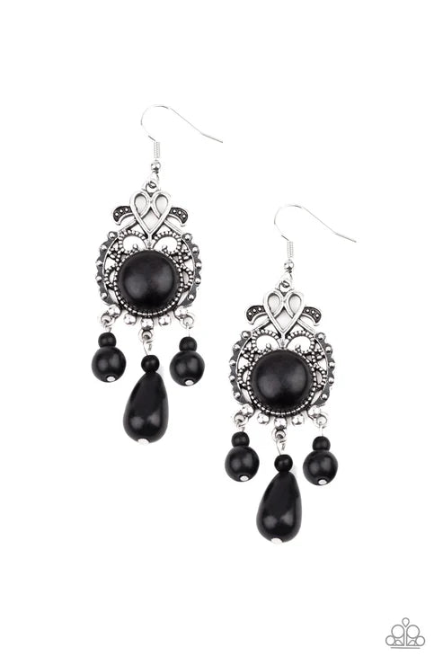 Paparazzi ♥ Stone Bliss - Black ♥ Earrings