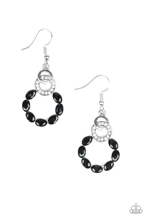 Paparazzi ♥ Diamond Deluxe - Black ♥ Earrings