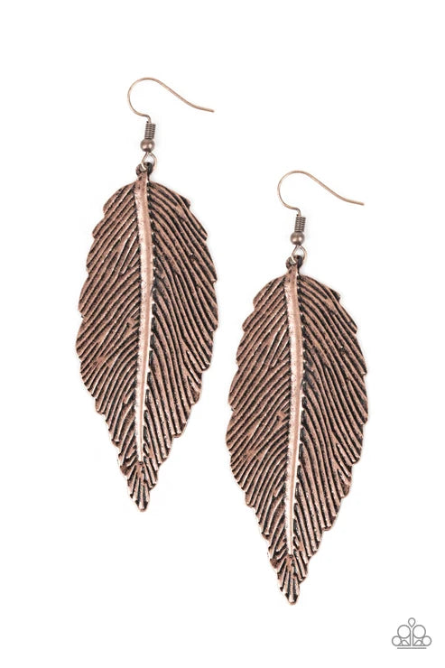 Paparazzi ♥ Lookin For A FLIGHT - Copper ♥ Earrings