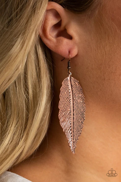Paparazzi ♥ Lookin For A FLIGHT - Copper ♥ Earrings