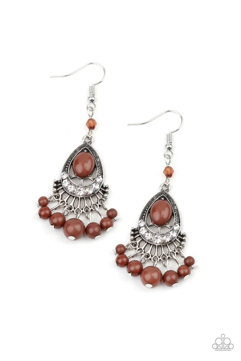 Paparazzi ♥ Floating On HEIR - Brown ♥ Earrings