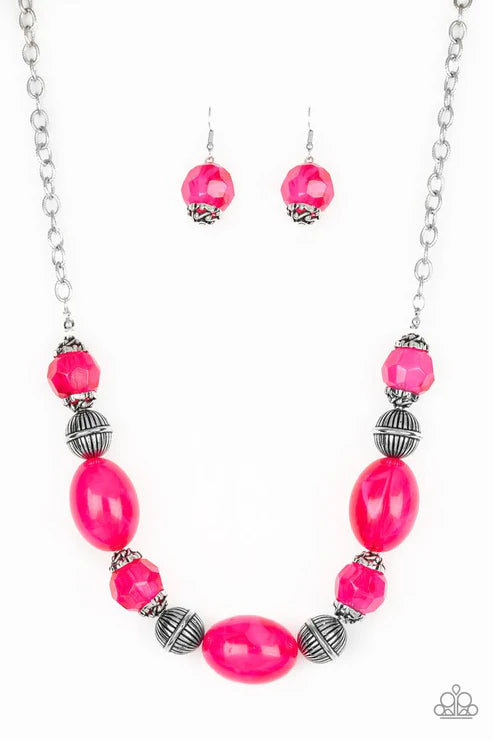 Paparazzi ♥ Ice Melt - Pink ♥ Necklace
