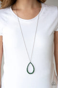 Paparazzi ♥ Big Ticket Twinkle - Green ♥ Necklace