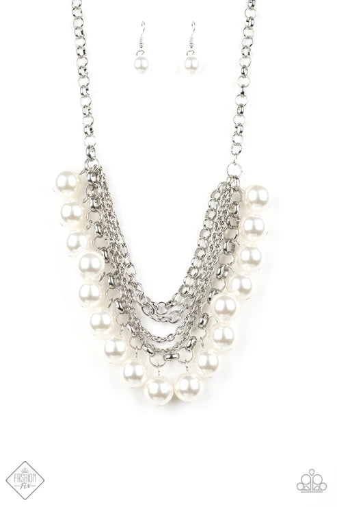 Paparazzi ♥ One-Way WALL STREET - White ♥ Necklace