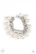 Paparazzi ♥ Word On Wall Street - White ♥ Bracelet