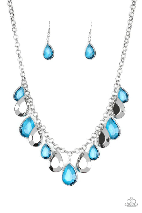 Paparazzi ♥ CLIQUE-bait - Blue ♥ Necklace