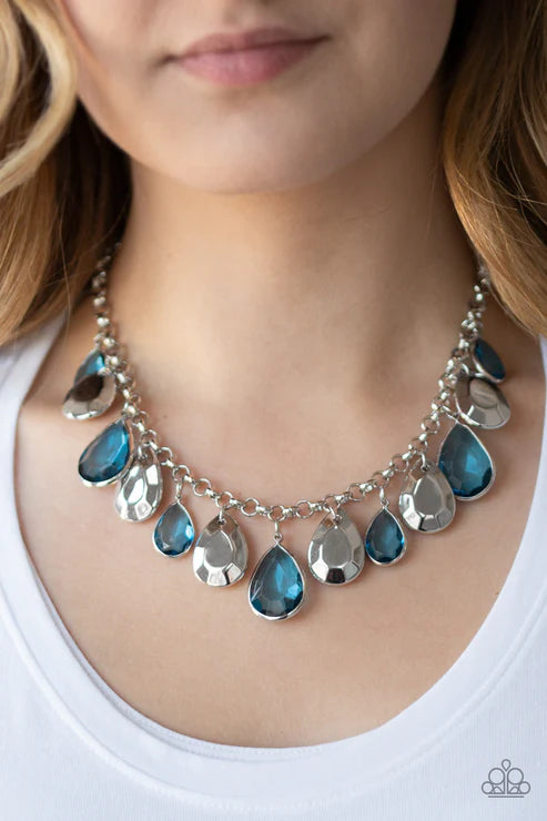 Paparazzi ♥ CLIQUE-bait - Blue ♥ Necklace