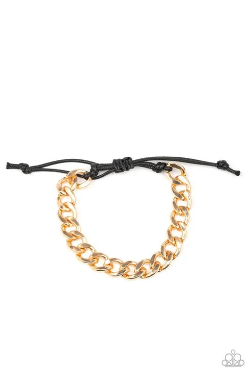 Paparazzi ♥ Renegade - Gold ♥ Mens Bracelet