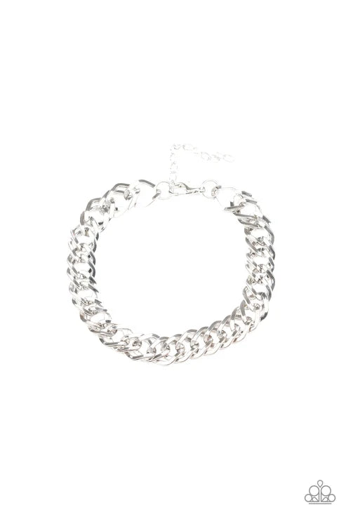 Paparazzi ♥ On The Ropes - Silver ♥ Mens Bracelet