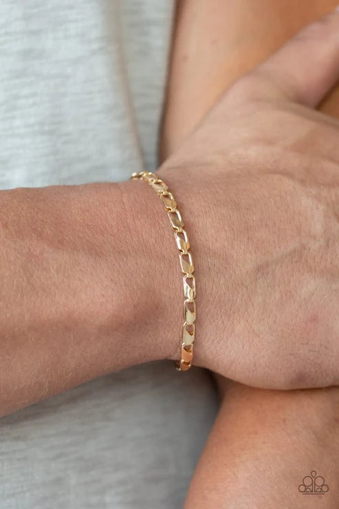 Paparazzi ♥ K.O. - Gold ♥ Mens Bracelet