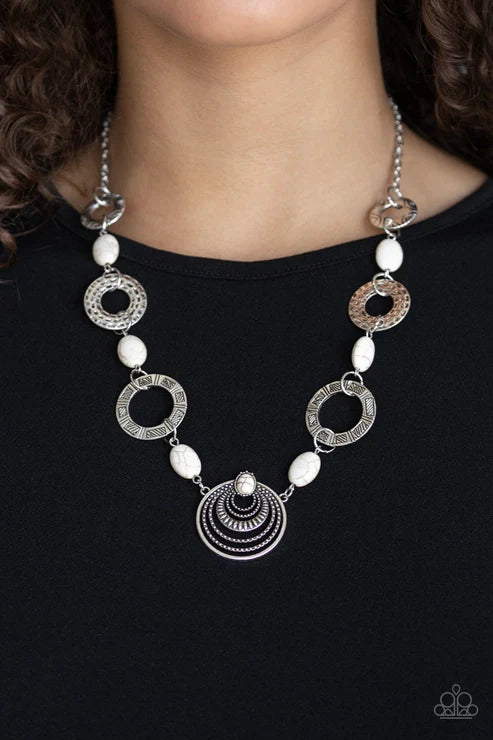 Paparazzi ♥ Zen Trend - White ♥ Necklace