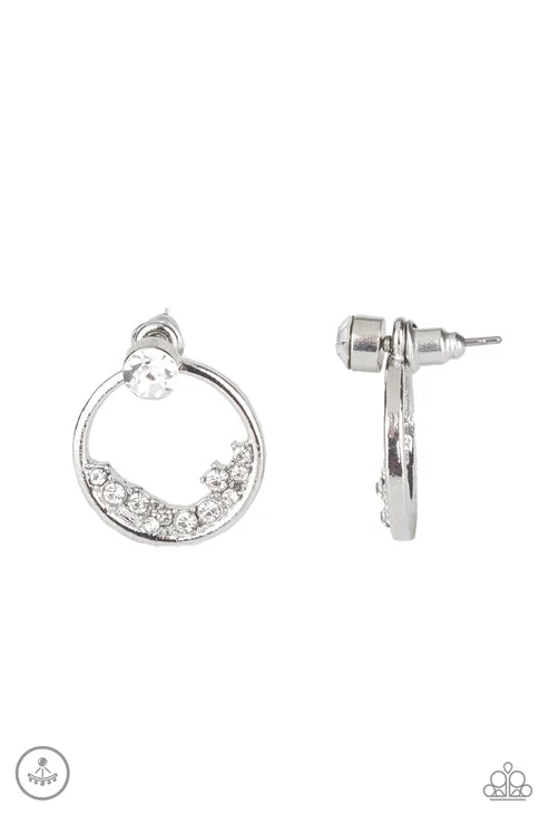 Paparazzi ♥ Rich Blitz - White ♥ Post Earrings