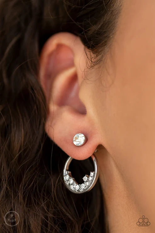 Paparazzi ♥ Rich Blitz - White ♥ Post Earrings