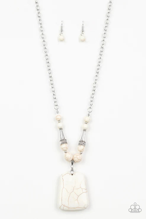 Paparazzi ♥ Sandstone Oasis - White ♥ Necklace