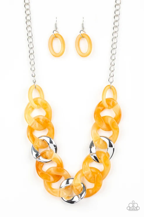 Paparazzi ♥ I Have A HAUTE Date - Yellow ♥ Necklace