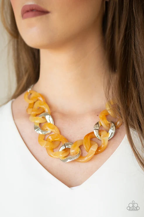 Paparazzi ♥ I Have A HAUTE Date - Yellow ♥ Necklace