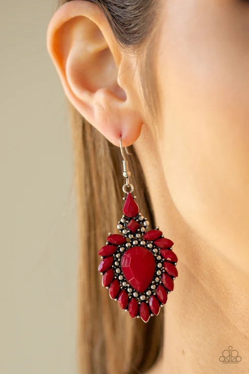 Paparazzi ♥ The LIONESS Den - Red ♥ Earrings