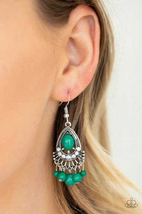 Paparazzi ♥ Floating On HEIR - Green ♥ Earrings