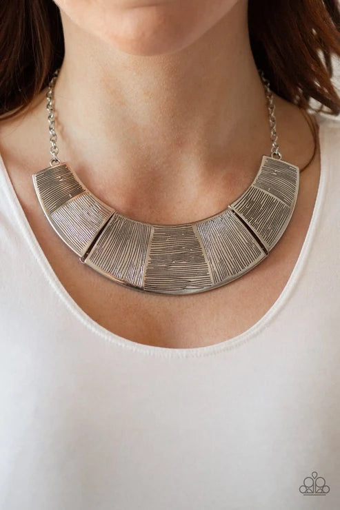 Paparazzi ♥ More Roar - Silver ♥ Necklace