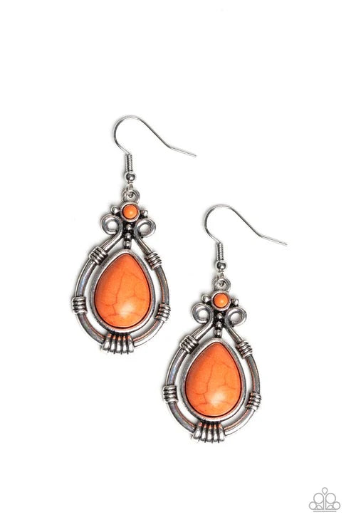 Paparazzi ♥ Canyon Scene - Orange ♥ Earrings
