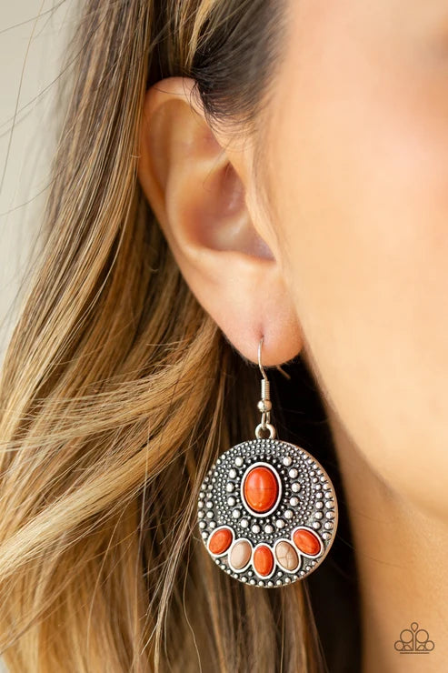 Paparazzi ♥ Sandstone Paradise - Orange ♥ Earrings