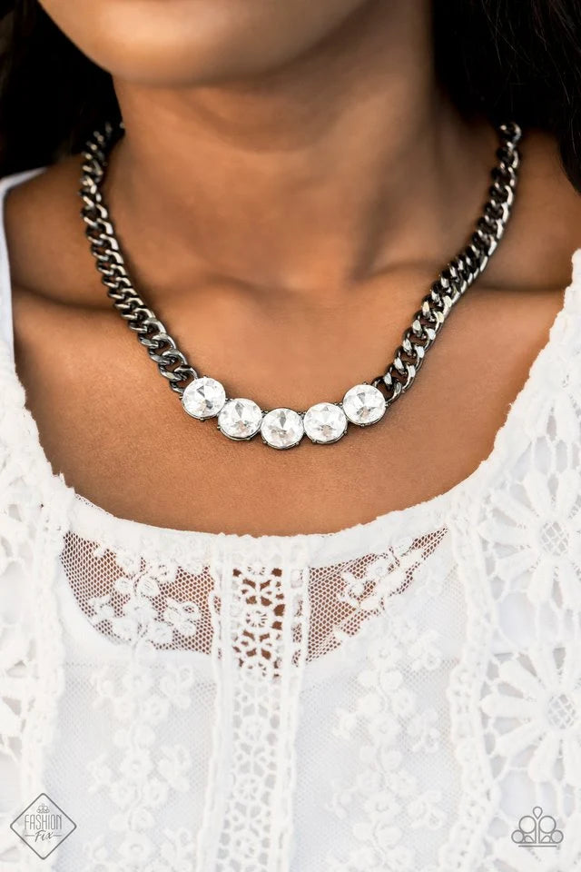 Paparazzi ♥ Rhinestone Renegade - Black ♥ Necklace