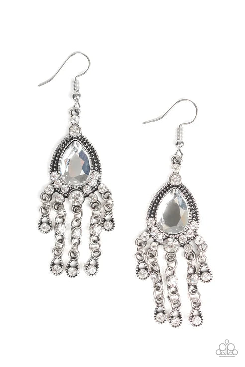 Paparazzi ♥ Bling Bliss - White ♥ Earrings
